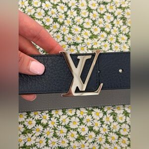 Louis Vuitton Gray Leather Belt